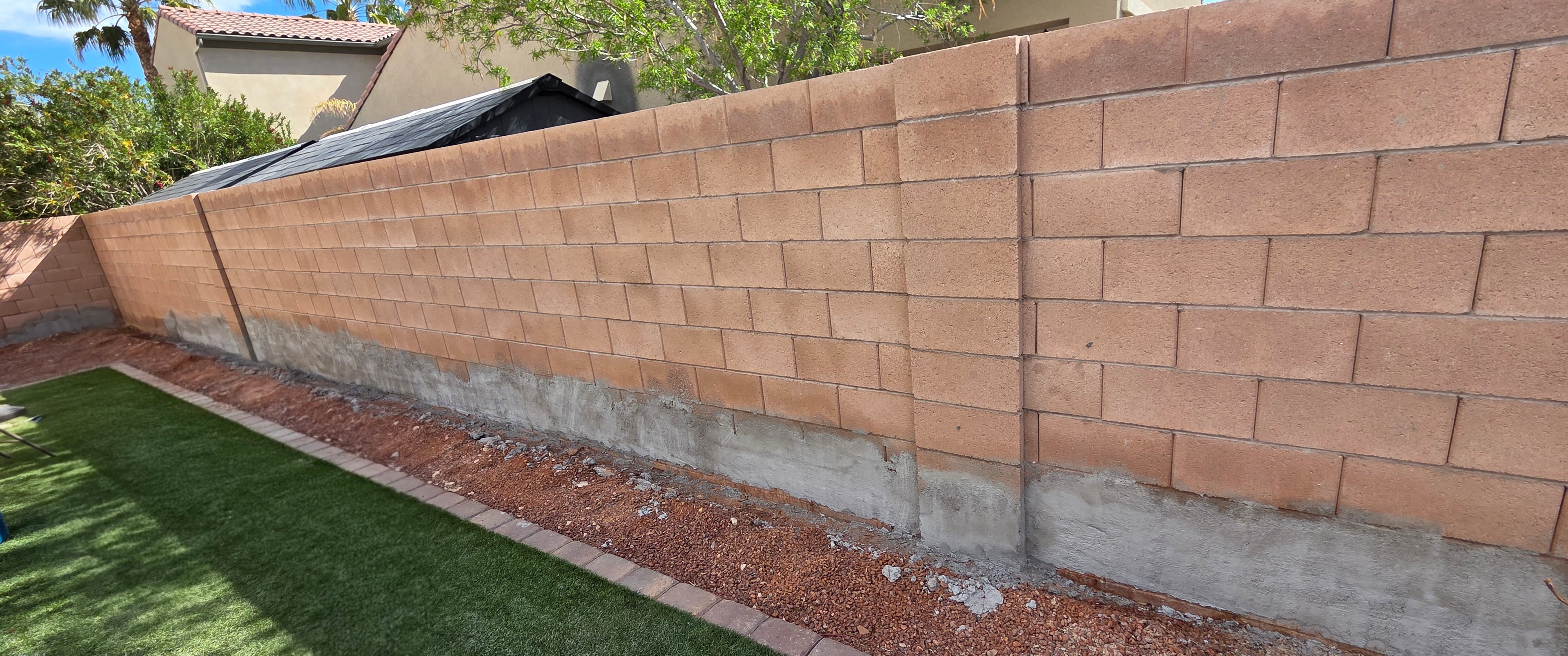 Completed block wall — sealed and ready
