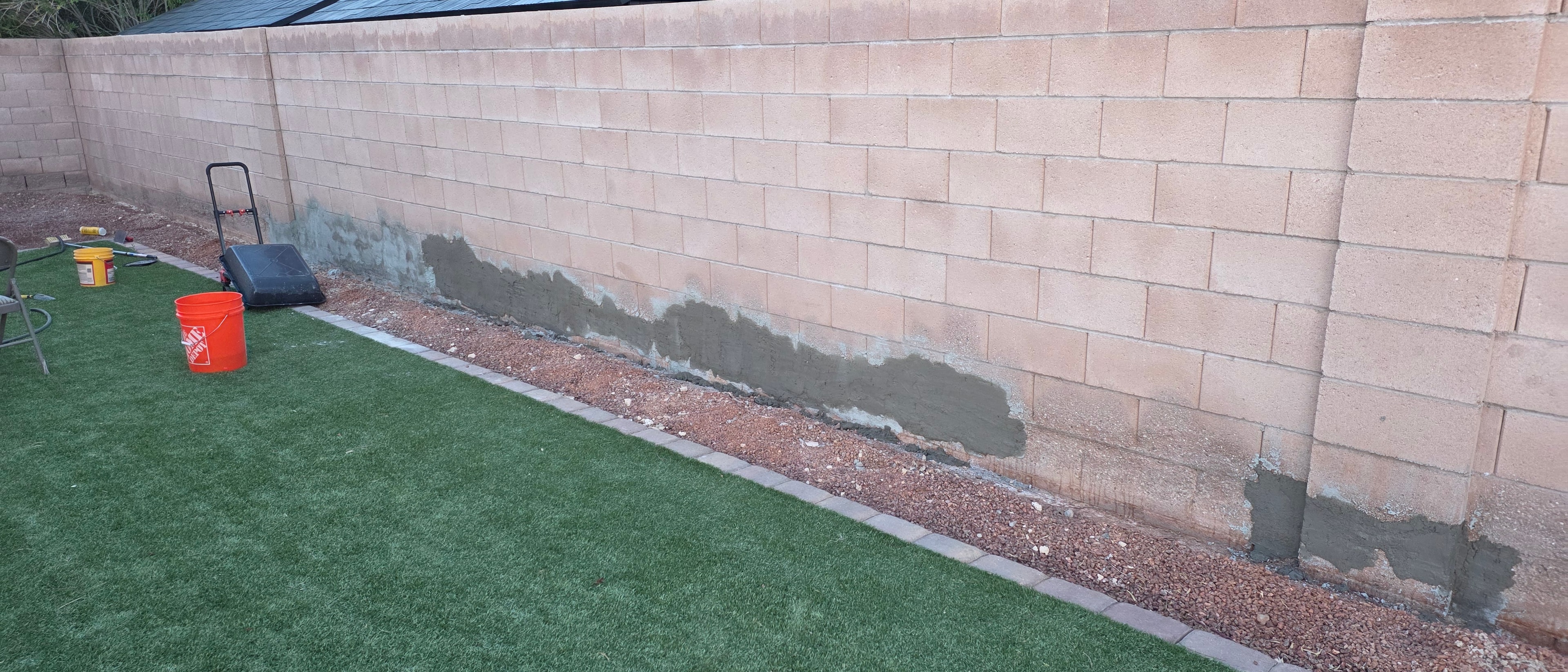 Completed cinder block restoration project